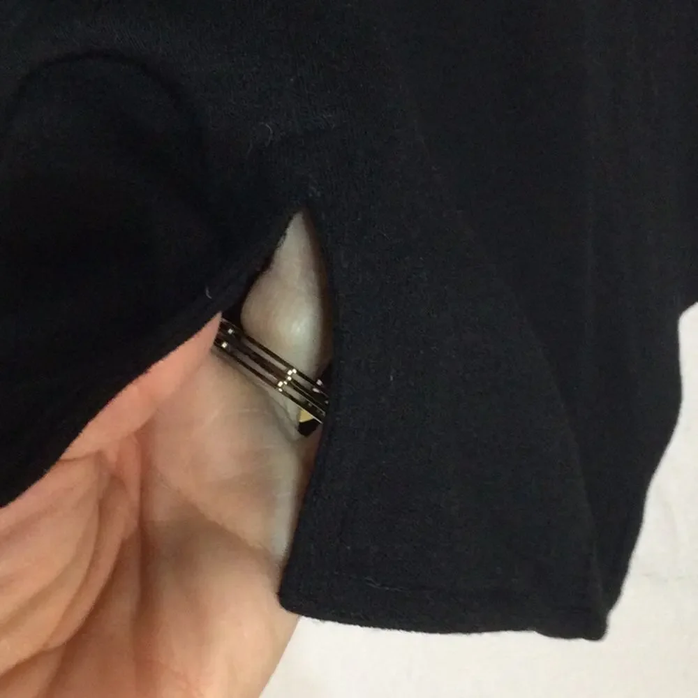 Linda Allard EllenTracy 20 black sleeveless wool shell euc like new button up